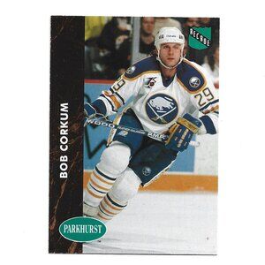 1992 French Parkhurst Bob Corkum Buffalo Sabres Rookie Hockey Card [h54]